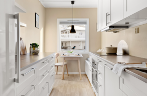 kitchen with solid surface countertops